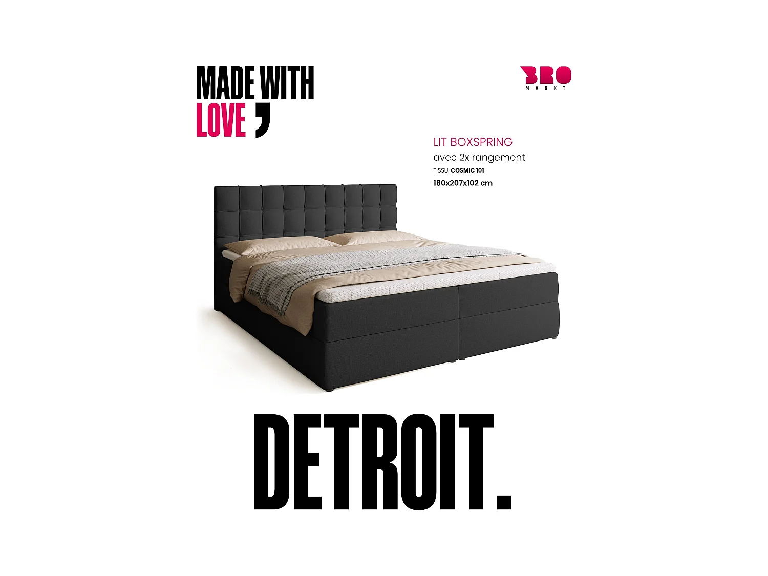 Boxspringbed met hoofdeinde, matras en dekmatras - DETROIT - 180x200 - groente