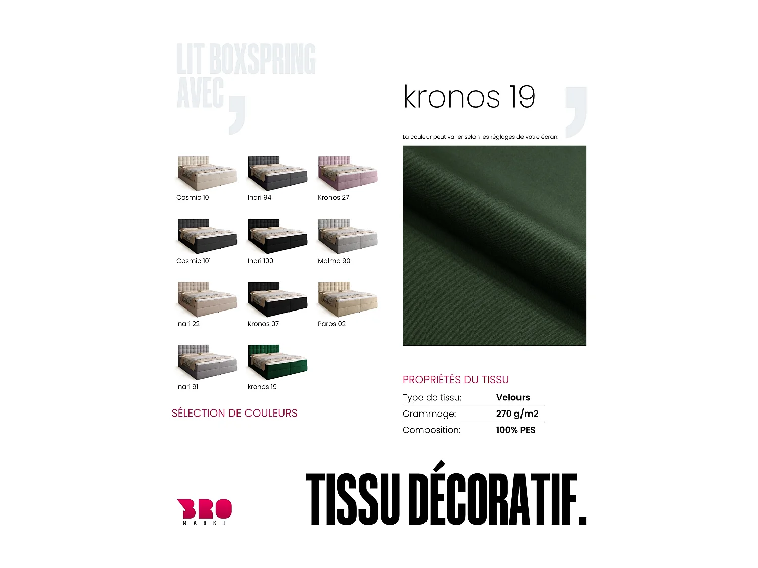 Lit boxspring avec rangement DETROIT - matelas - surmatelas - vert - 180x200 cm