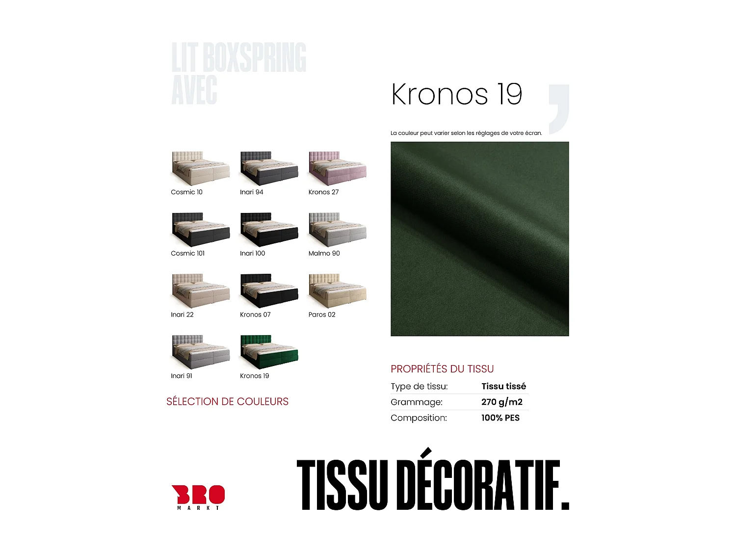 Lit boxspring avec rangement DETROIT - matelas - surmatelas - vert - 180x200 cm