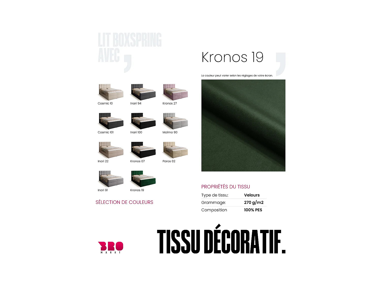 Boxspringbed met hoofdeinde, matras en dekmatras - DETROIT - 140x200 - groente