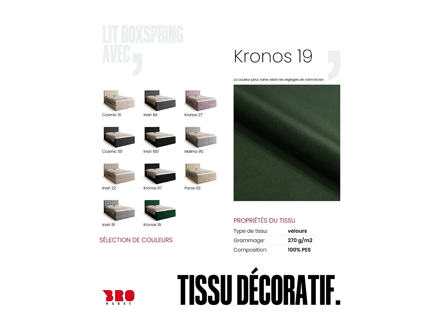 Lit boxspring avec rangement DETROIT - matelas - surmatelas - vert - 140x200 cm