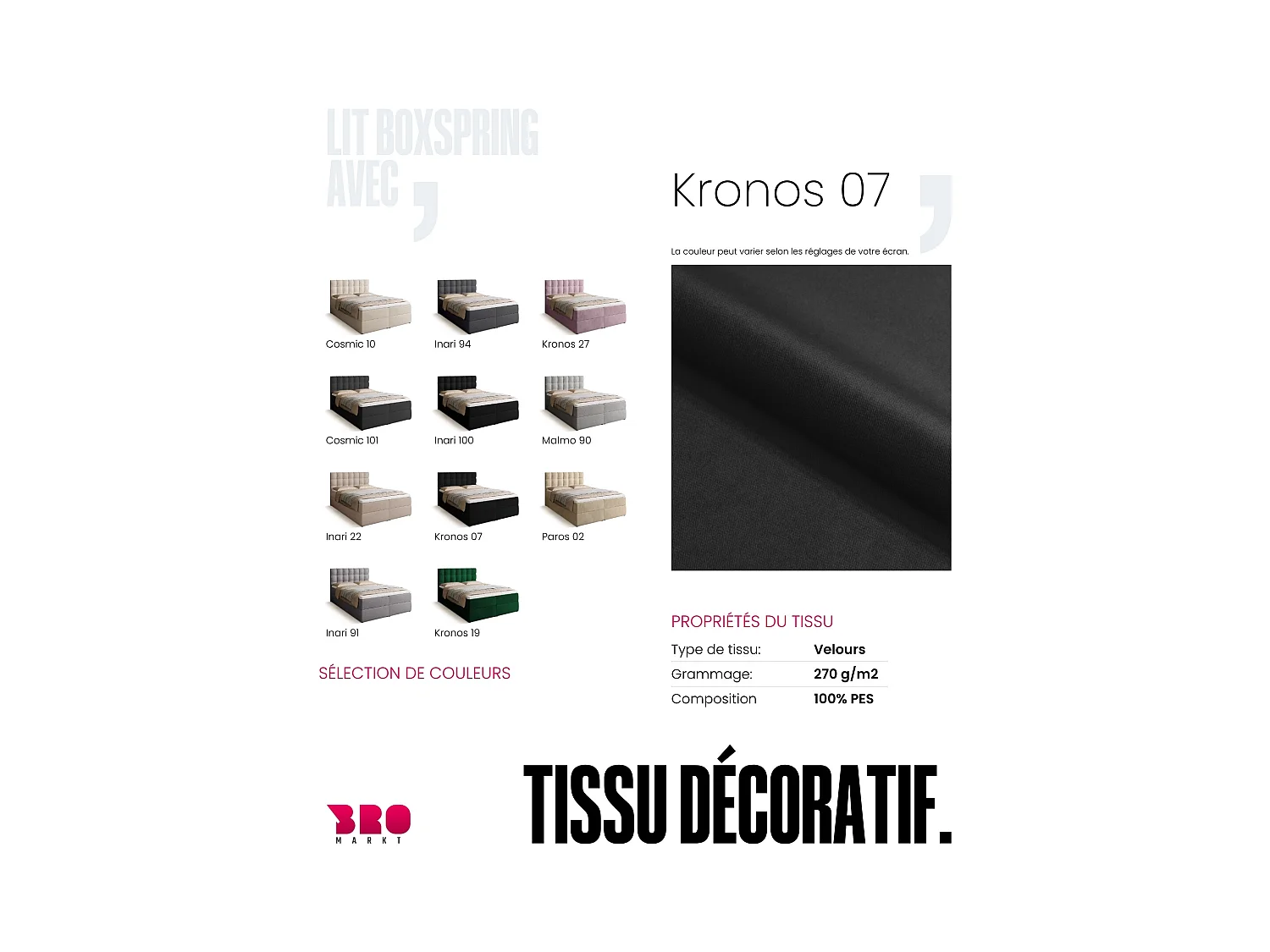 Boxspringbed met hoofdeinde, matras en dekmatras - DETROIT - 140x200 - zwart