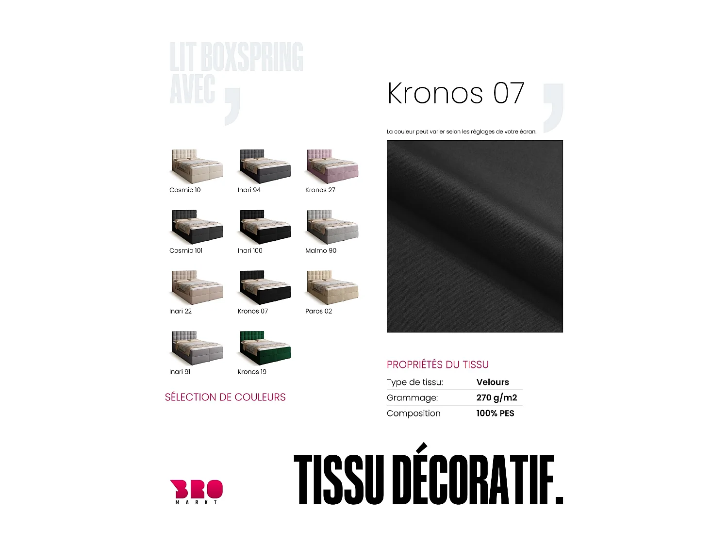 Lit boxspring avec rangement DETROIT - matelas - surmatelas - noir - 140x200 cm