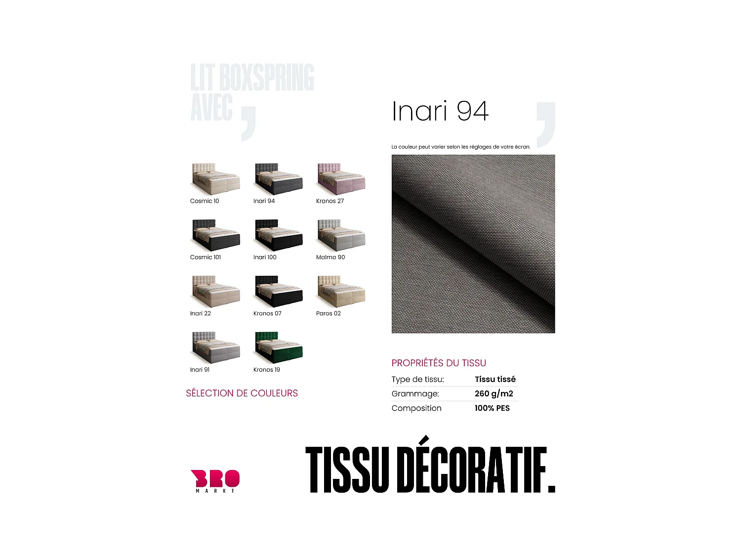 Lit boxspring avec rangement DETROIT - matelas - surmatelas - gris foncé - 140x200 cm