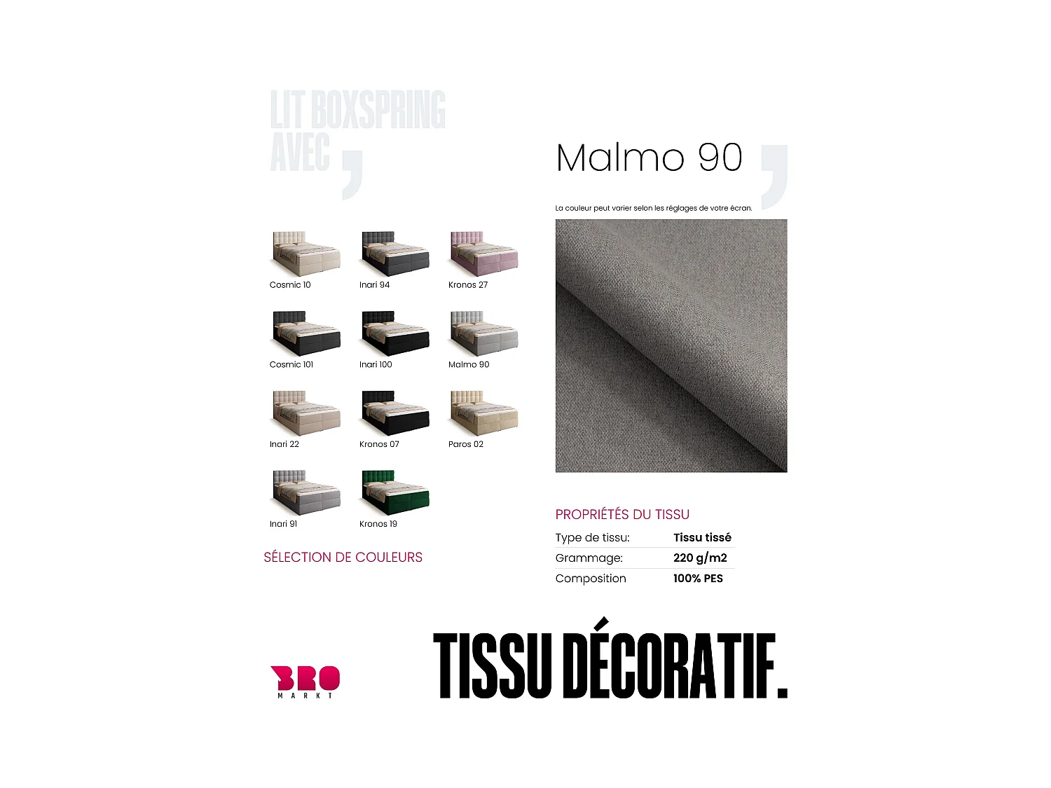 Boxspringbed met hoofdeinde, matras en dekmatras - DETROIT - 140x200 - grijs