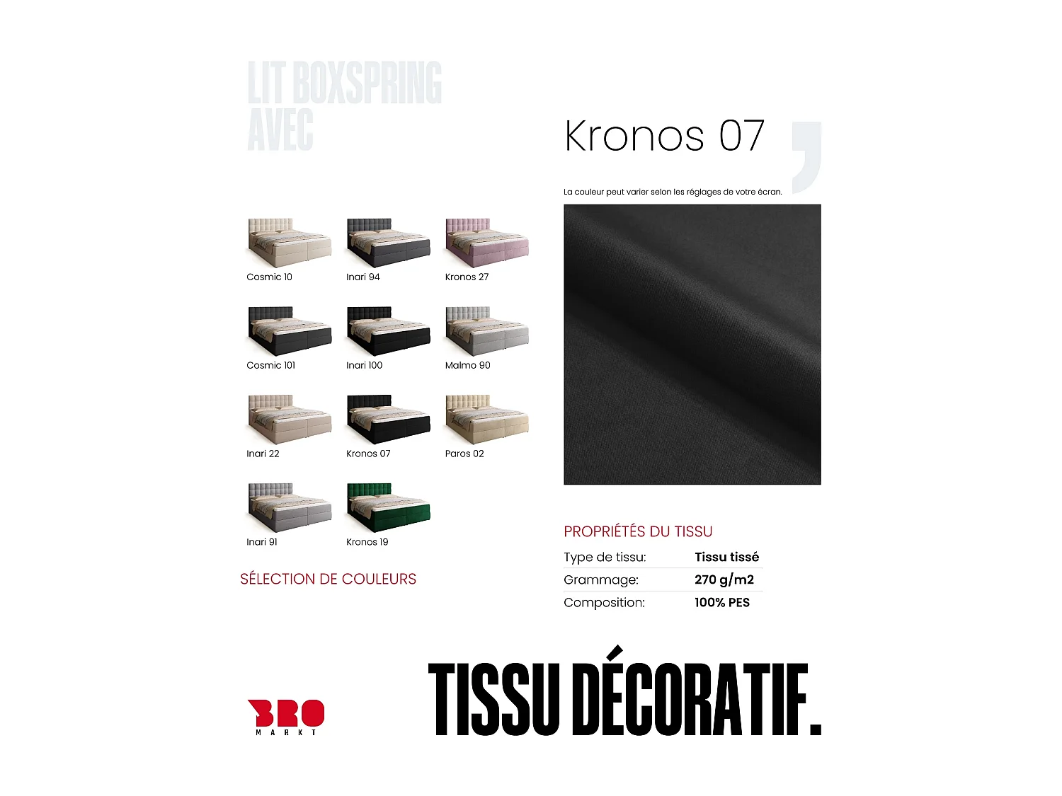 Lit boxspring avec rangement DETROIT - matelas - surmatelas - noir - 180x200 cm