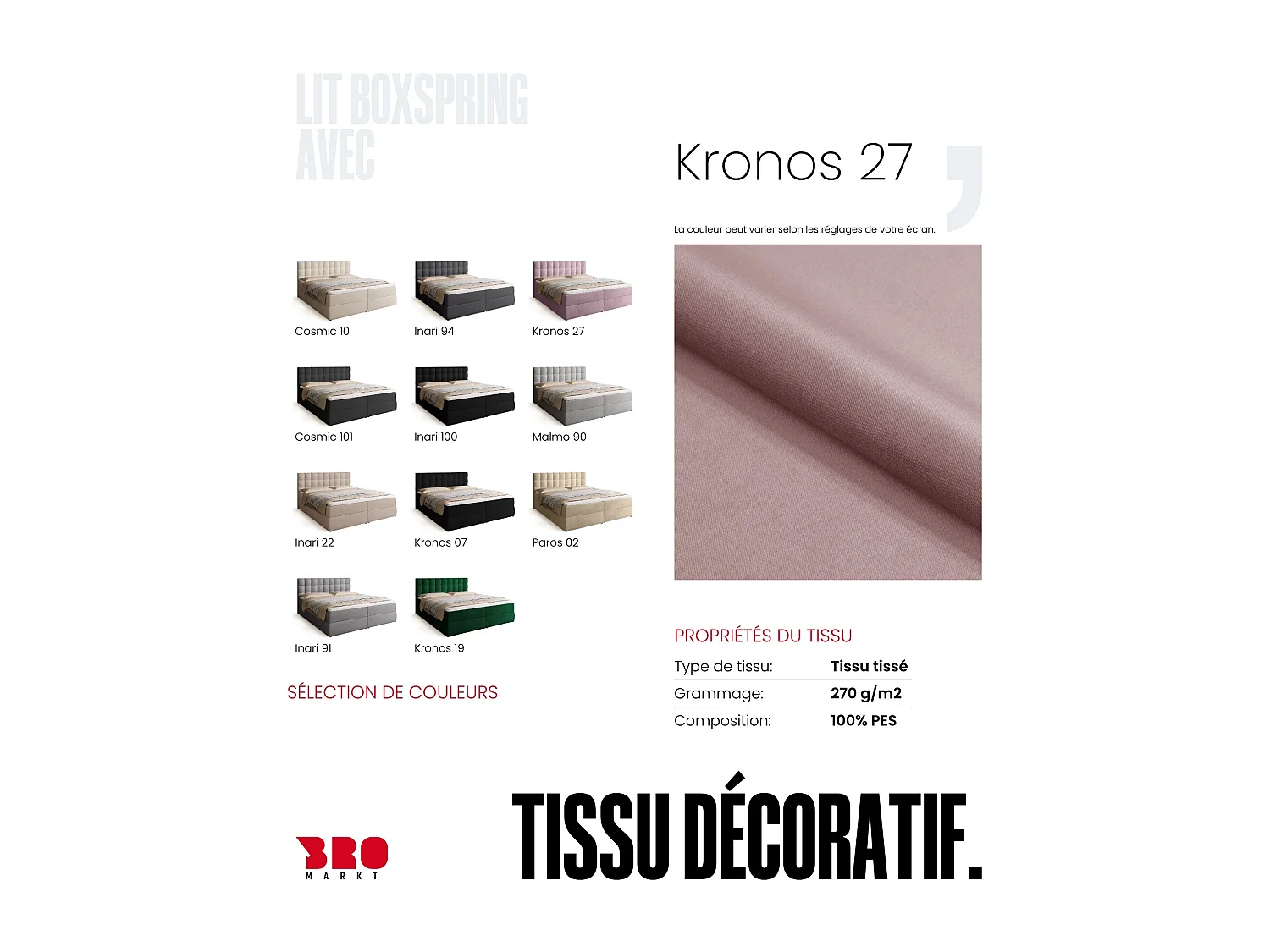 Lit boxspring avec rangement DETROIT - matelas - surmatelas - rose - 180x200 cm