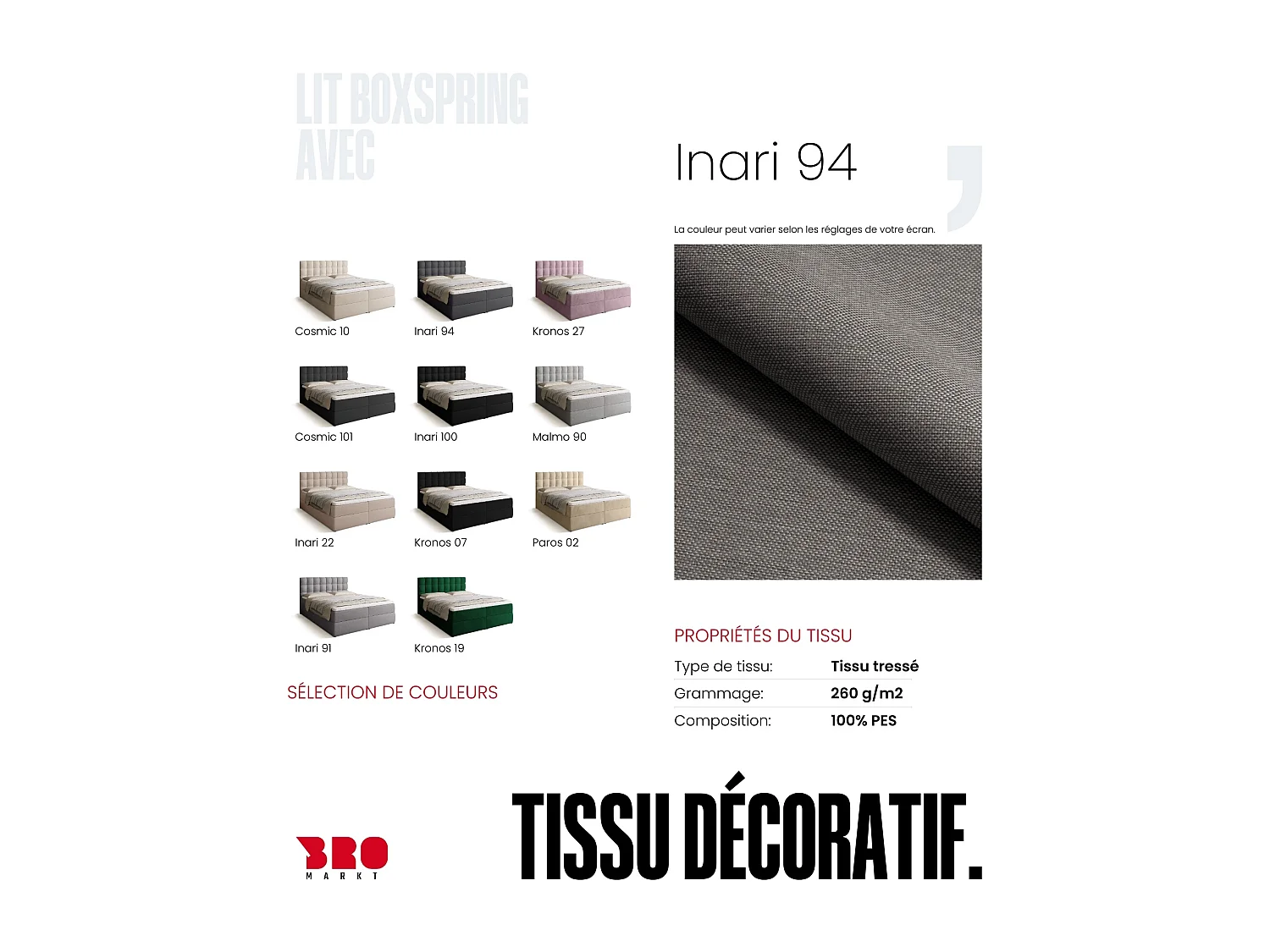 Lit boxspring avec rangement DETROIT - matelas - surmatelas - gris foncé - 160x200 cm