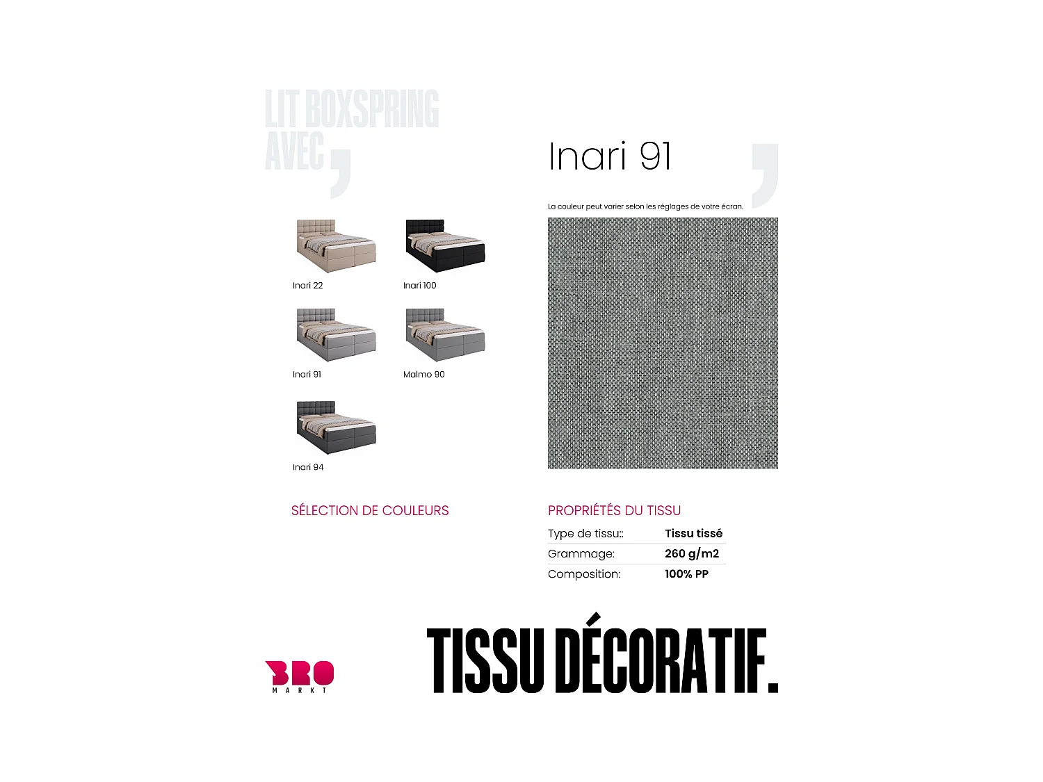 Boxspringbed met hoofdeinde, matras en dekmatras - DAKOTA - 140x200 - grijs