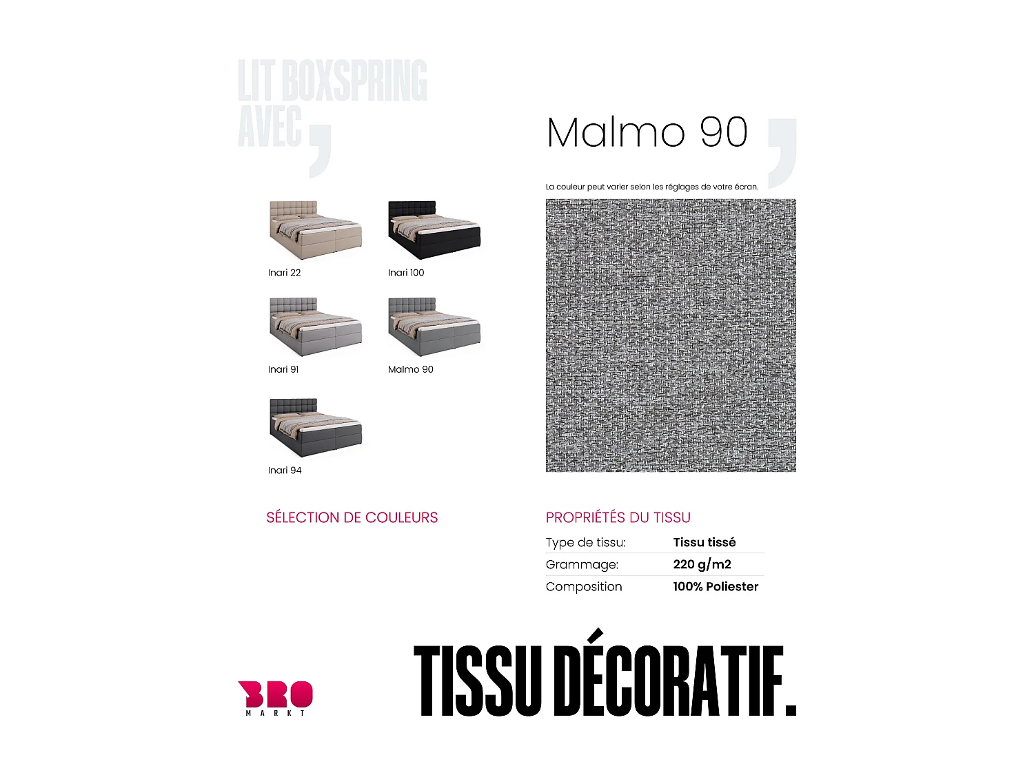 Lit boxspring avec rangement DAKOTA - matelas - surmatelas - gris - 160x200 cm