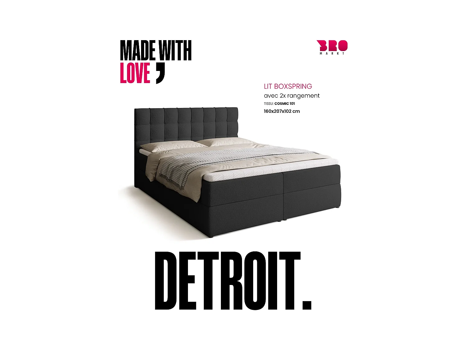 Boxspringbed met hoofdeinde, matras en dekmatras - DETROIT - 160x200 - groente