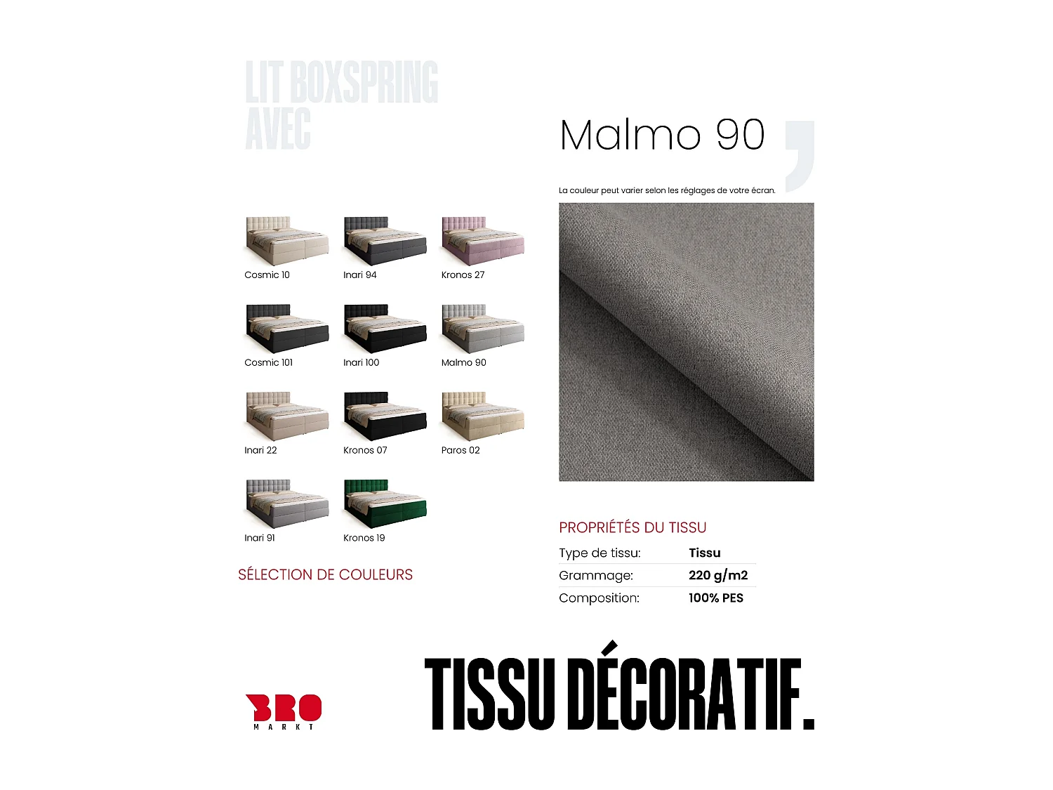 Lit boxspring avec rangement DETROIT - matelas - surmatelas - gris clair - 180x200 cm