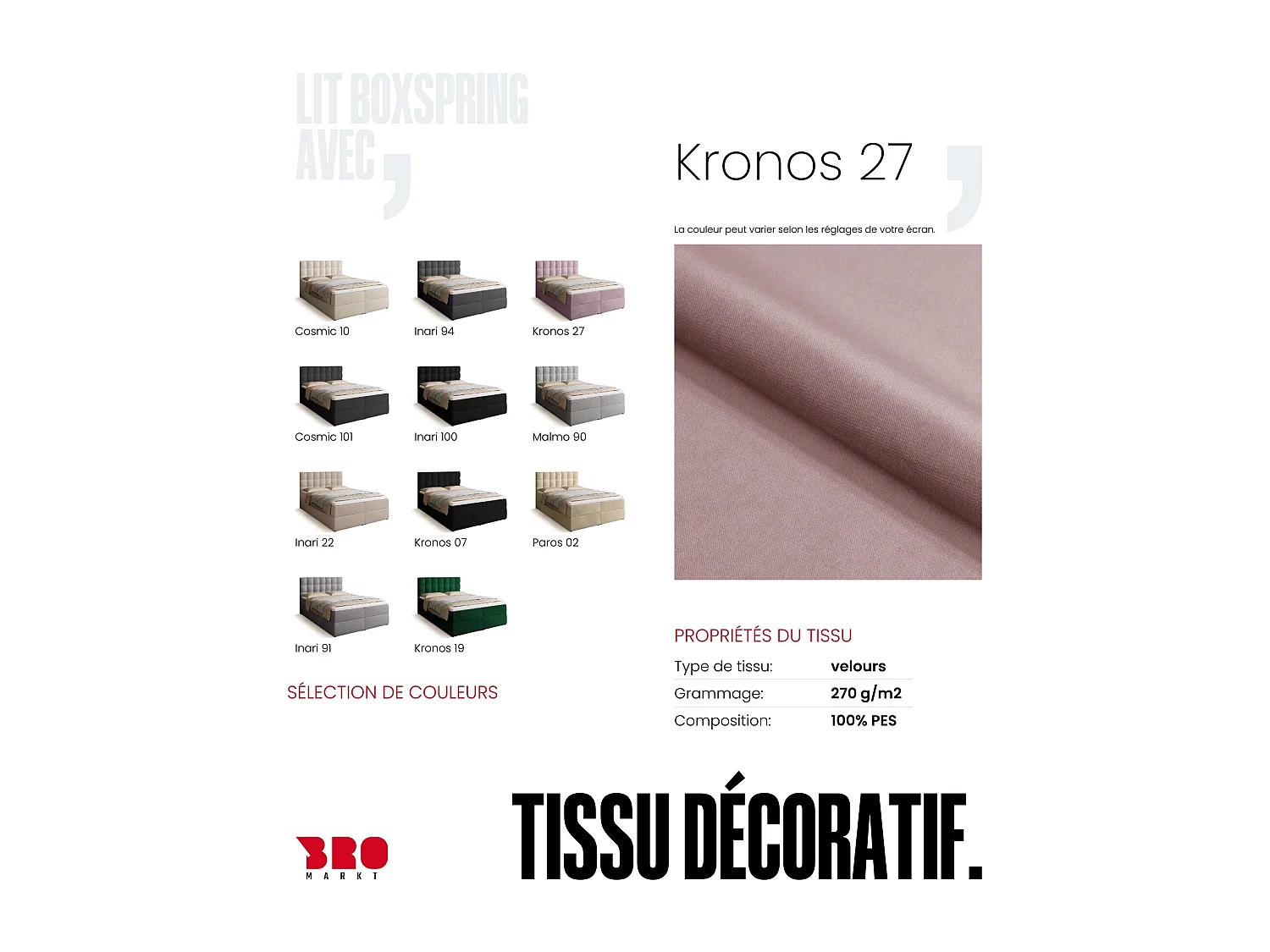 Lit boxspring avec rangement DETROIT - matelas - surmatelas - rose - 140x200 cm