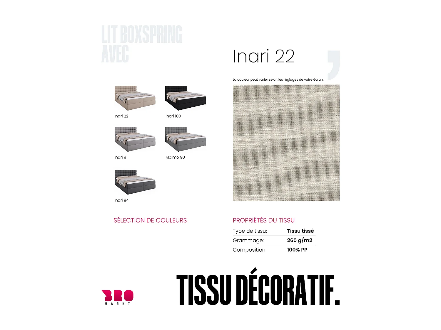 Lit boxspring avec rangement DAKOTA - matelas - surmatelas - beige - 180x200 cm