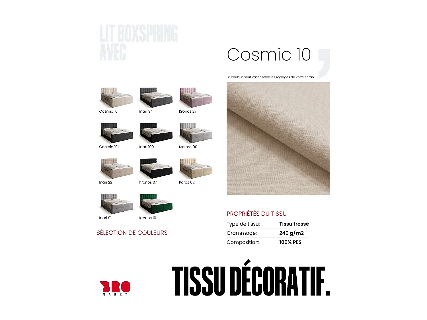 Lit boxspring avec rangement DETROIT - matelas - surmatelas - beige - 160x200 cm