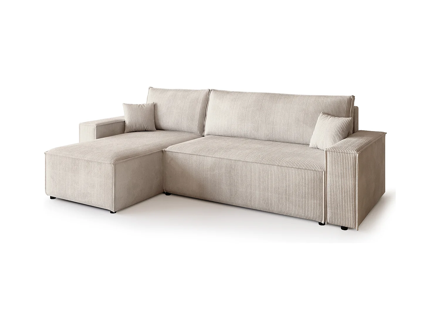 Hoekbank met slaapfunctie vanille ADI L
