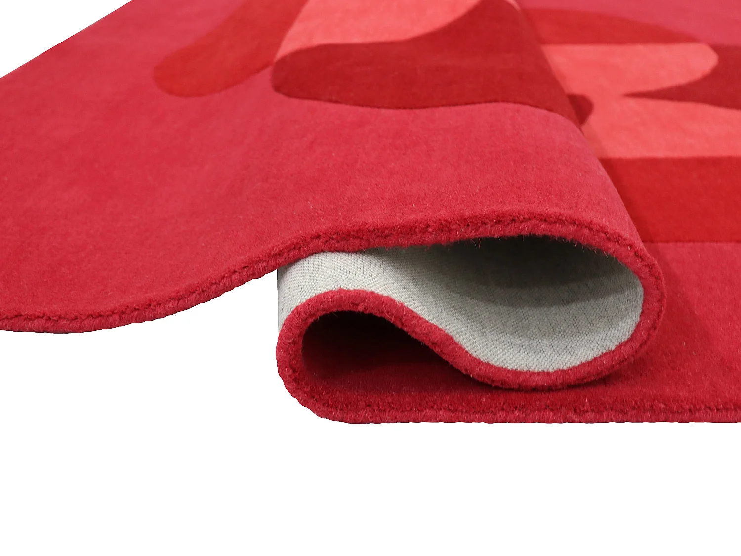 Tapis 100% laine tufté main - Rouge cerise- 160 x 230 cm - 2200g/m² - BLIVORA