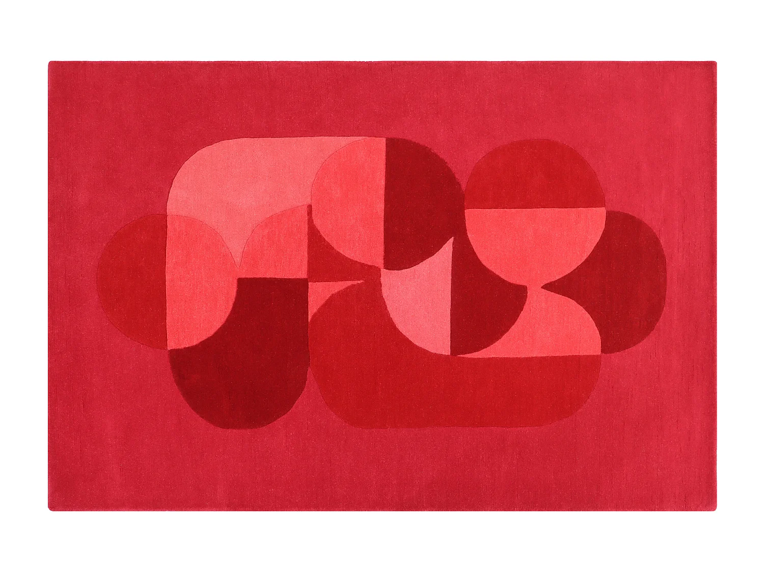 Tapis 100% laine tufté main - Rouge cerise- 160 x 230 cm - 2200g/m² - BLIVORA