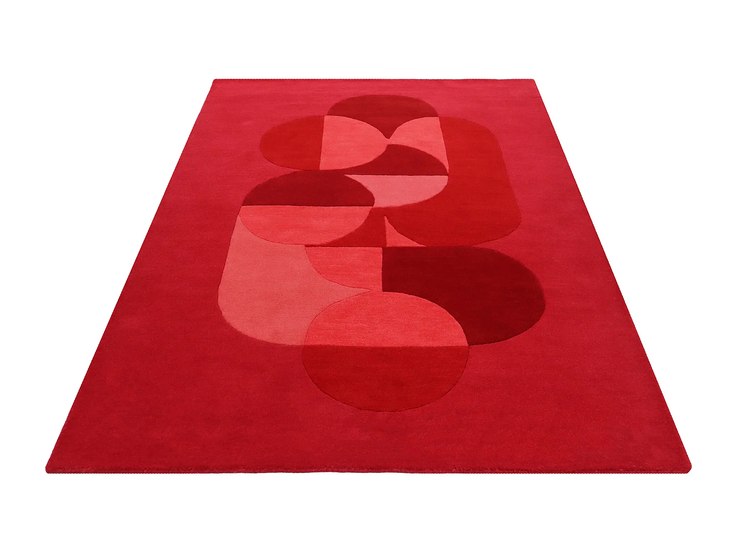 Tapis 100% laine tufté main - Rouge cerise- 160 x 230 cm - 2200g/m² - BLIVORA