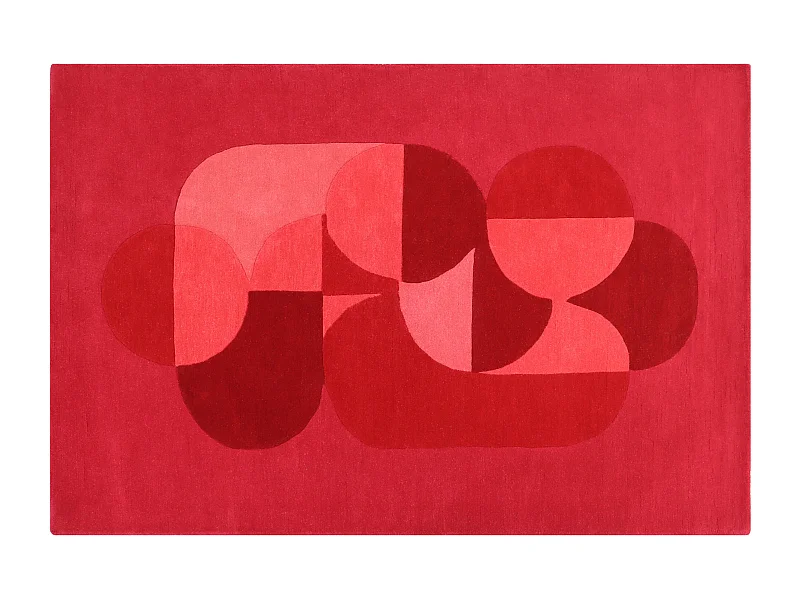 Tapis 100% laine tufté main - Rouge cerise- 160 x 230 cm - 2200g/m² - BLIVORA