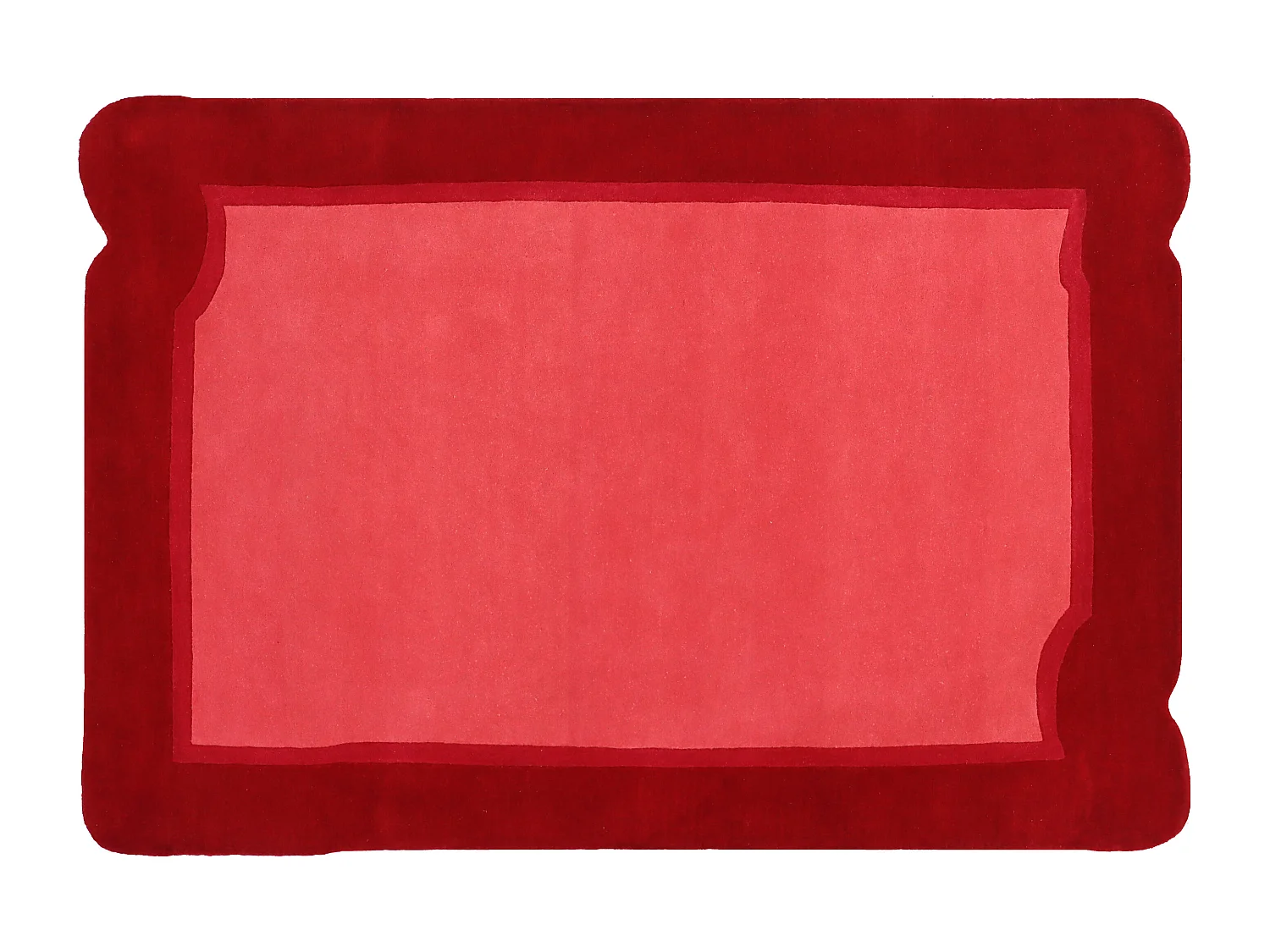 Tapis 100% laine tufté main rouge cerise et rose - 160 x 230 cm - 2100g/m² - MANOLA