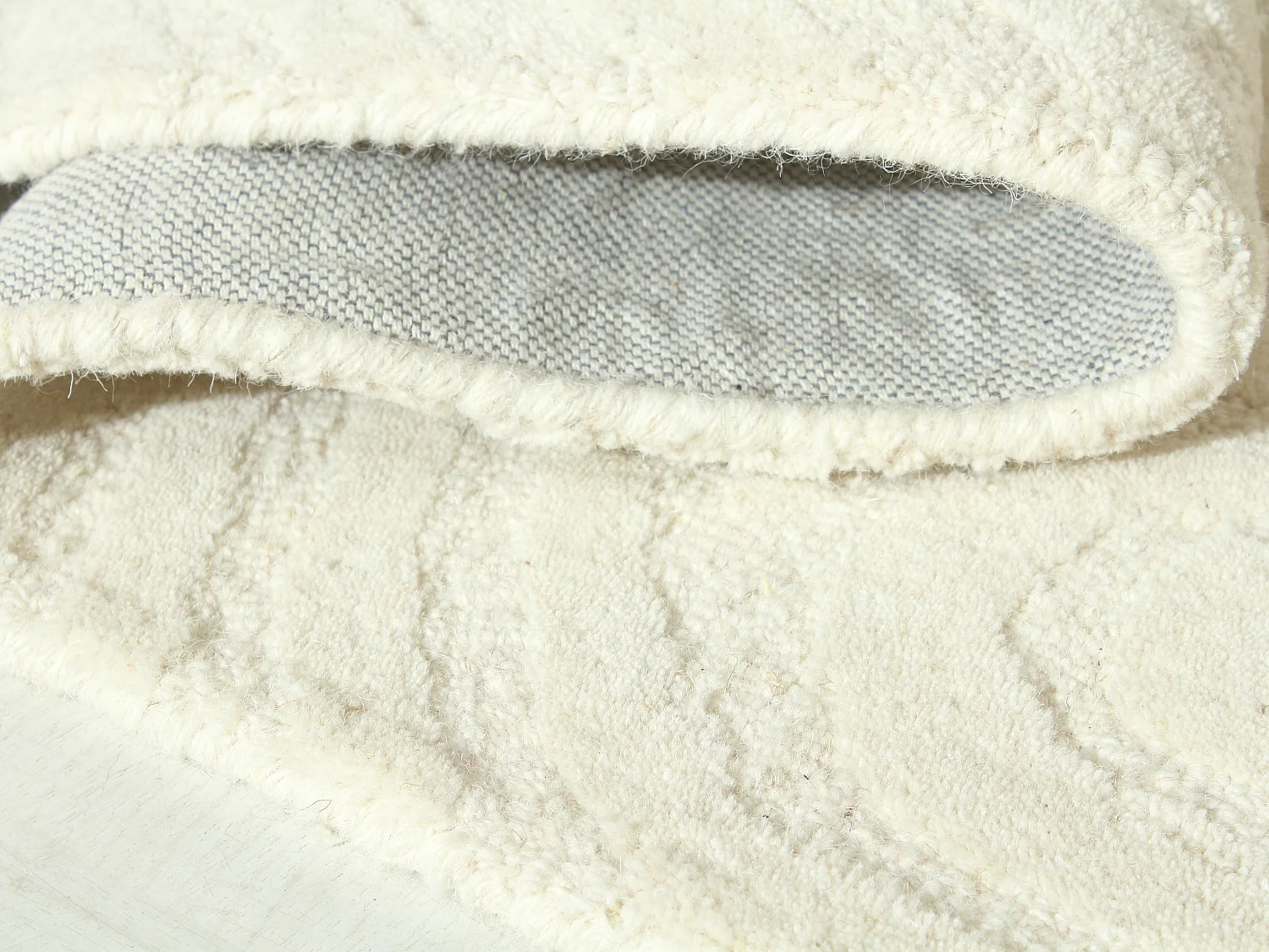 Tapis en relief 100% laine tufté main - 160 x 230 cm - Ivoire - 2100g/m² - NEORA