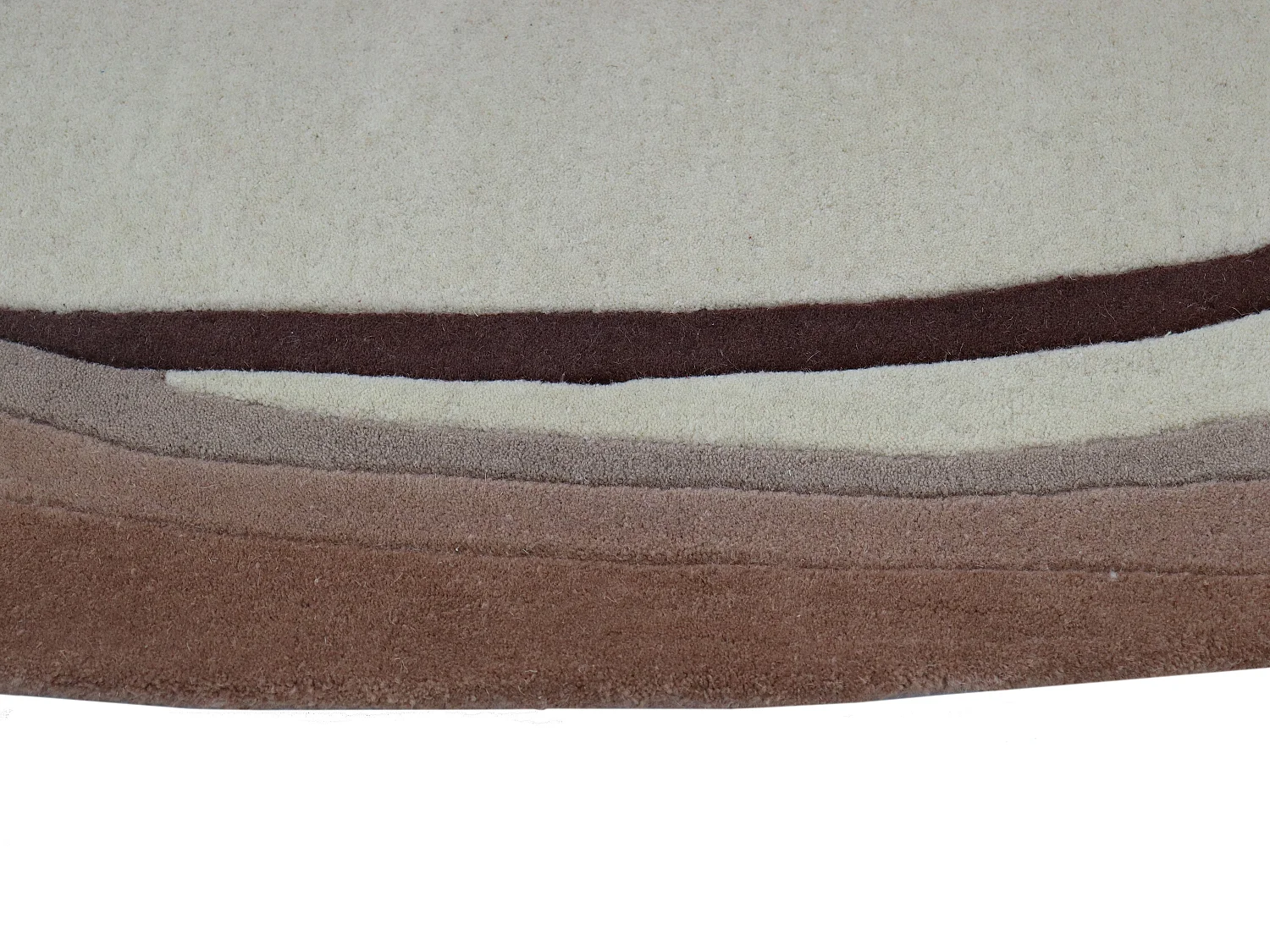 Tapis organique 100% laine tufté main- 160 x 225 cm - Ivoire et marron - 2100g/m² - YELINA