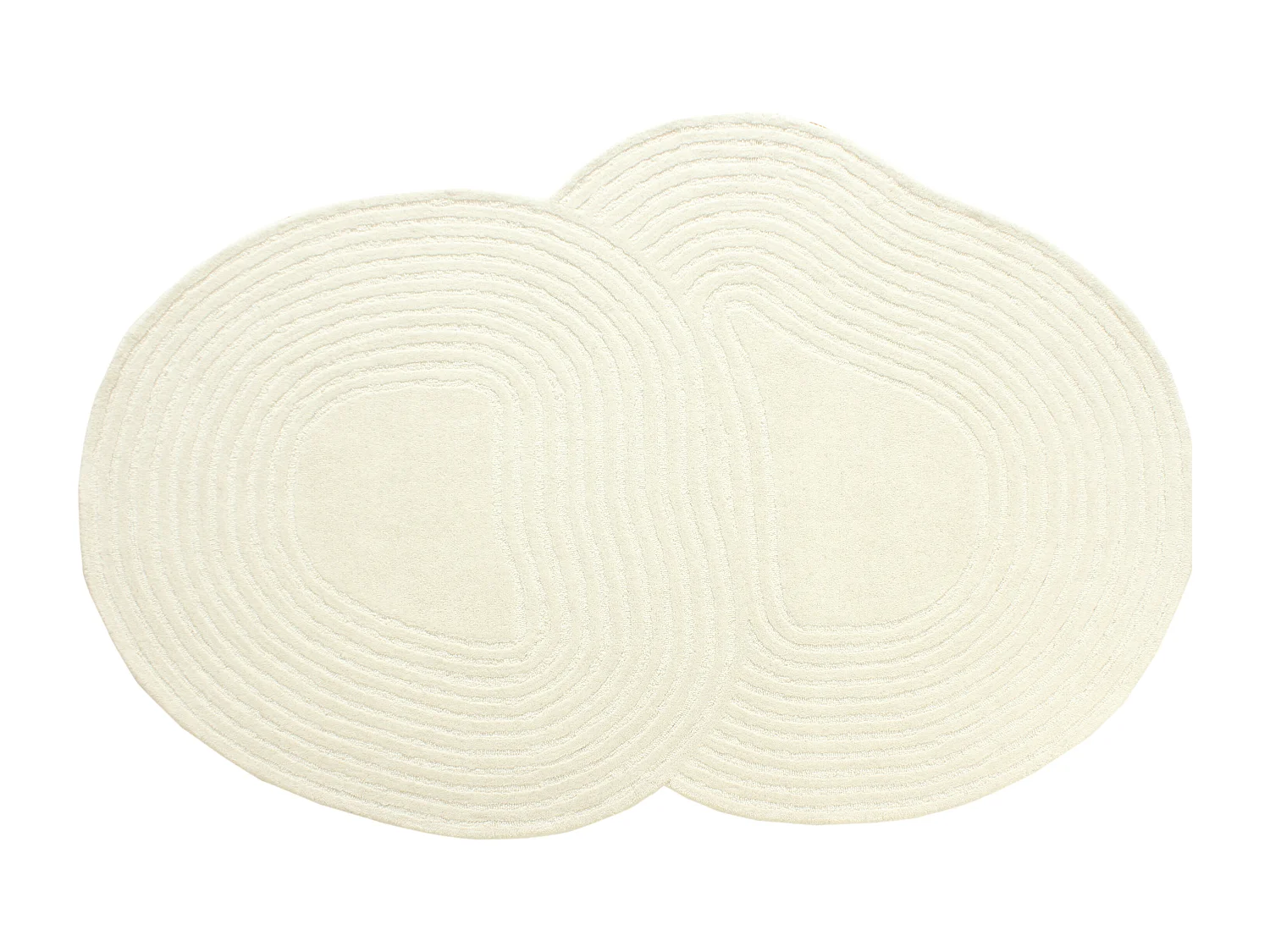 Tapis organique 100% laine tufté main - 120 x 160 cm - Ivoire - 2100g/m² - VELIMA