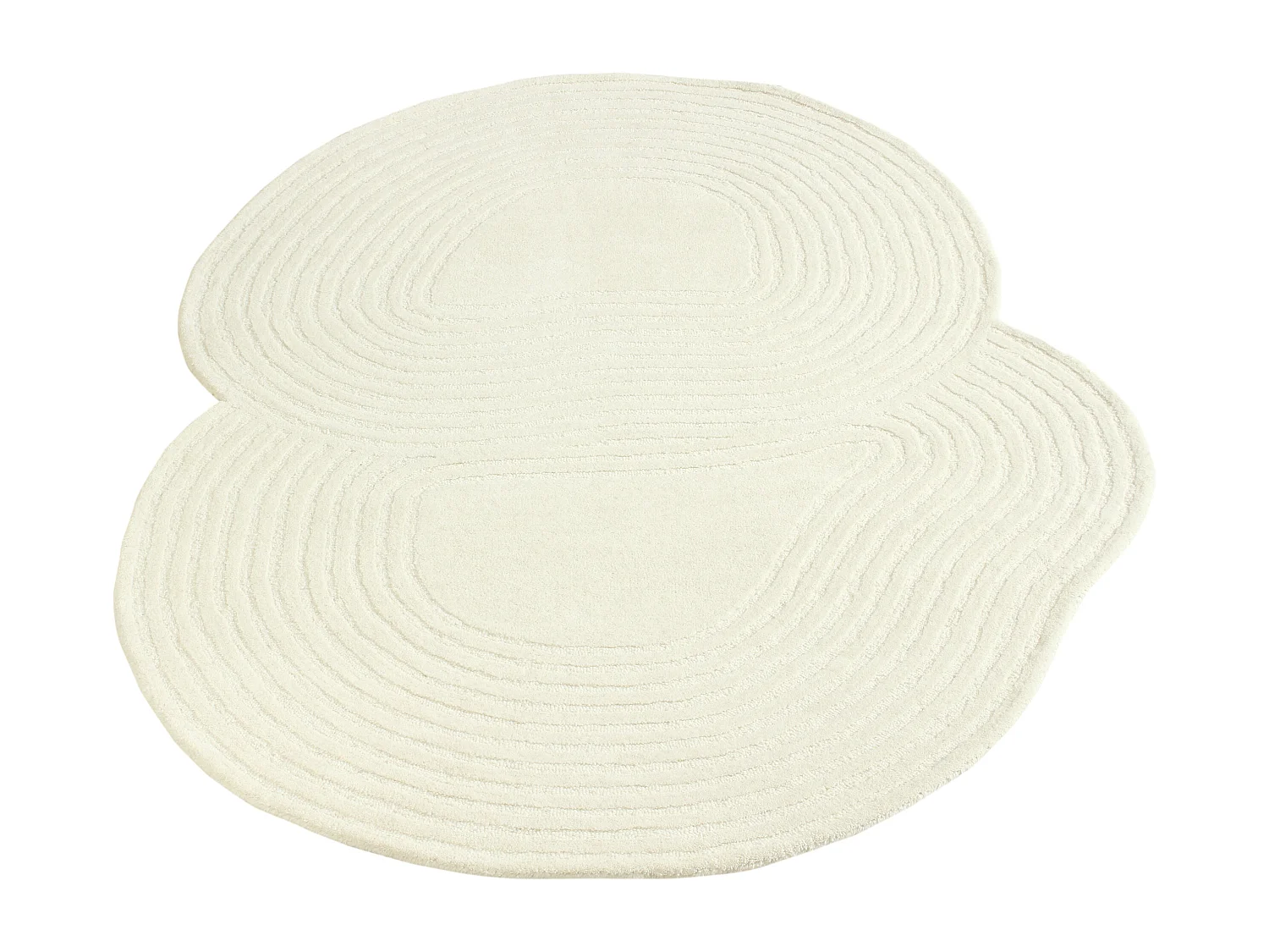 Tapis organique 100% laine tufté main- 160 x 230 cm - Ivoire - 2100g/m² - VELIMA