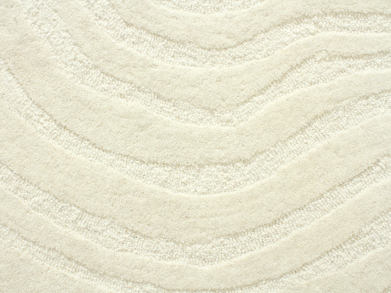 Tapis organique en relief 100% laine tufté main- D. 200 cm - Ivoire - 2100g/m² - ORENIA