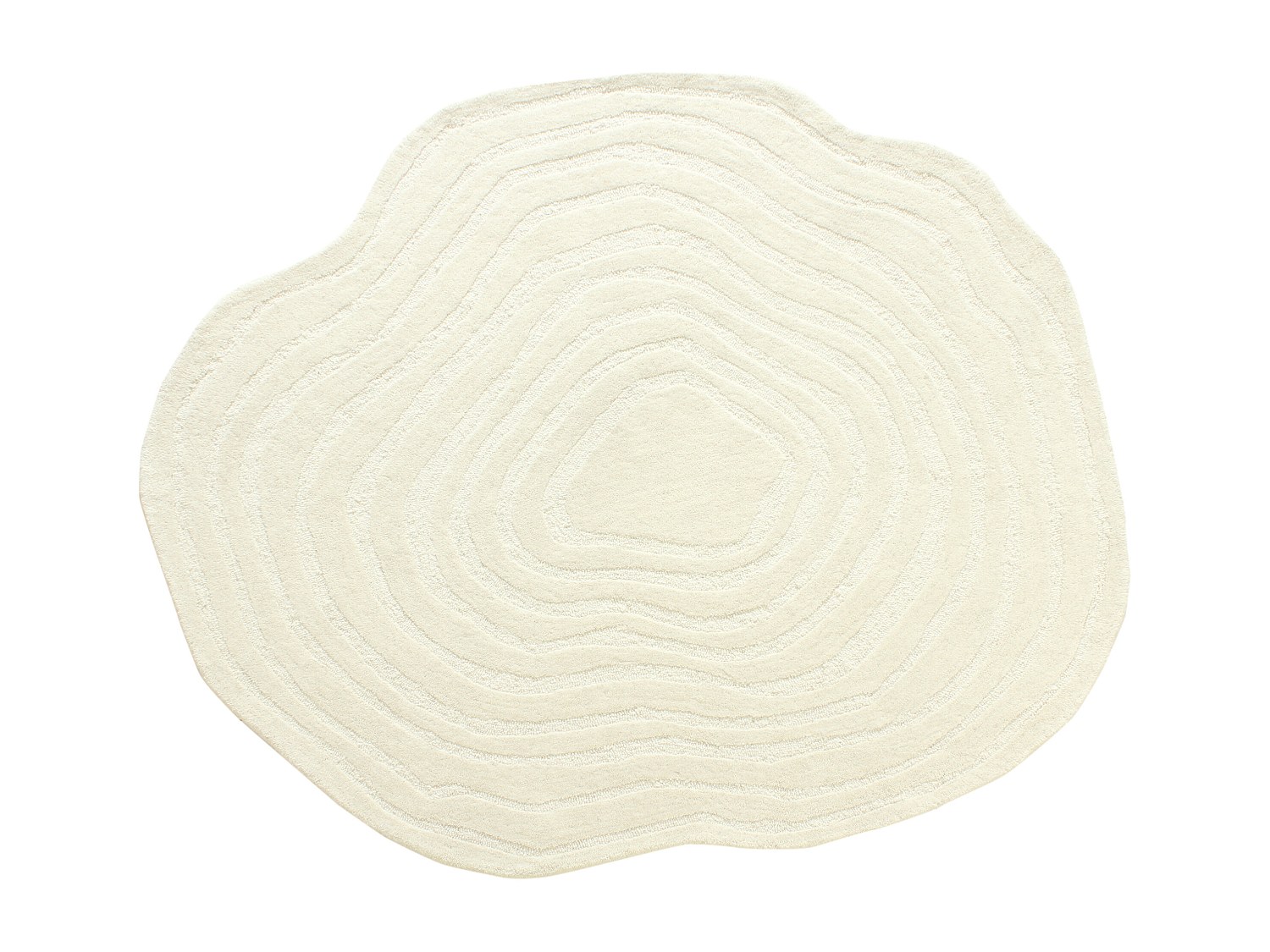 Organischer Teppich mit Relief – 100 % handgetuftete Wolle – Ø 200 cm – Elf günstig online kaufen