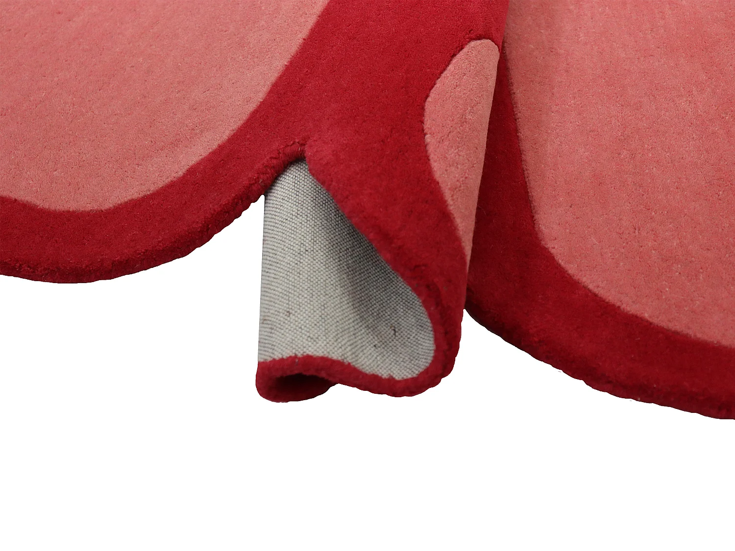 Tapis 100% laine tufté main - Rouge cerise et rose - 160 x 230 cm - 2100g/m² - NOLERA