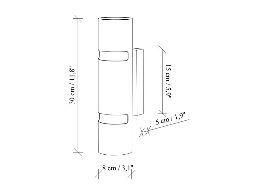 Applique murale en métal doré - H. 30 x D. 8 cm - LYORA