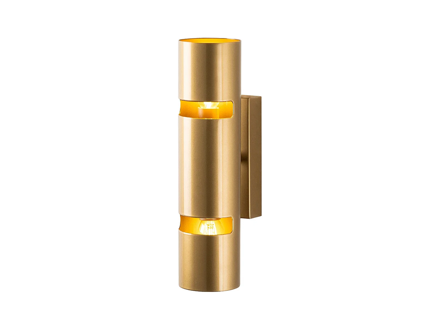 Aplique de pared de metal dorado - Alt. 30 x D. 8 cm - LYORA