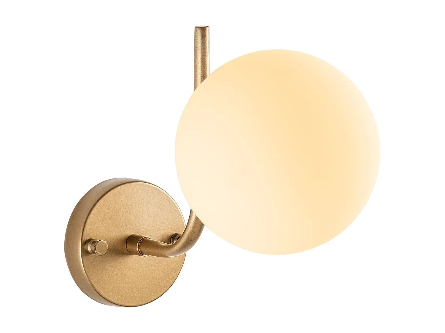 Guldfarvet væglampe med kugle - L. 29 x D. 15 cm - ORBEA