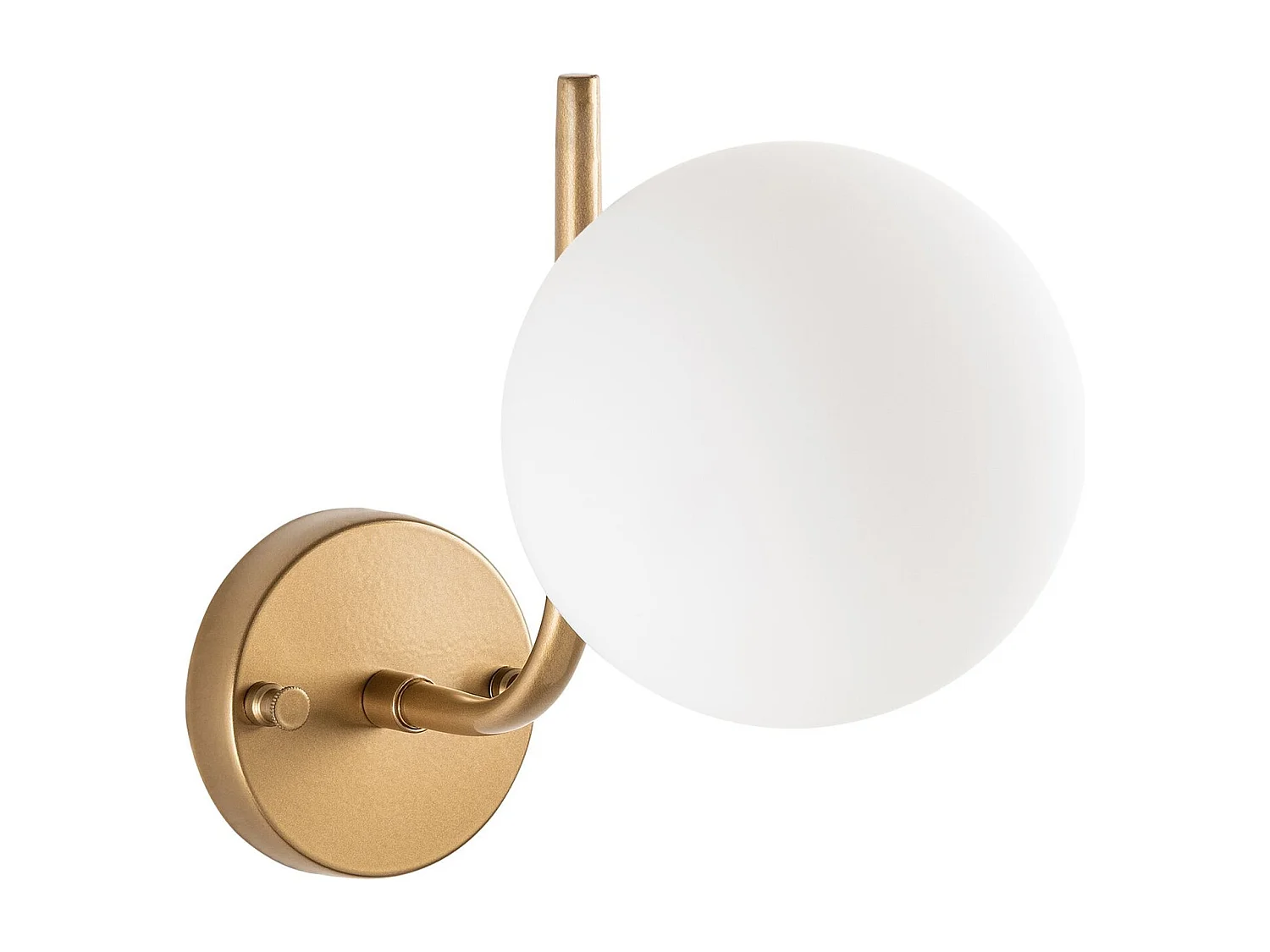 Guldfarvet væglampe med kugle - L. 29 x D. 15 cm - ORBEA