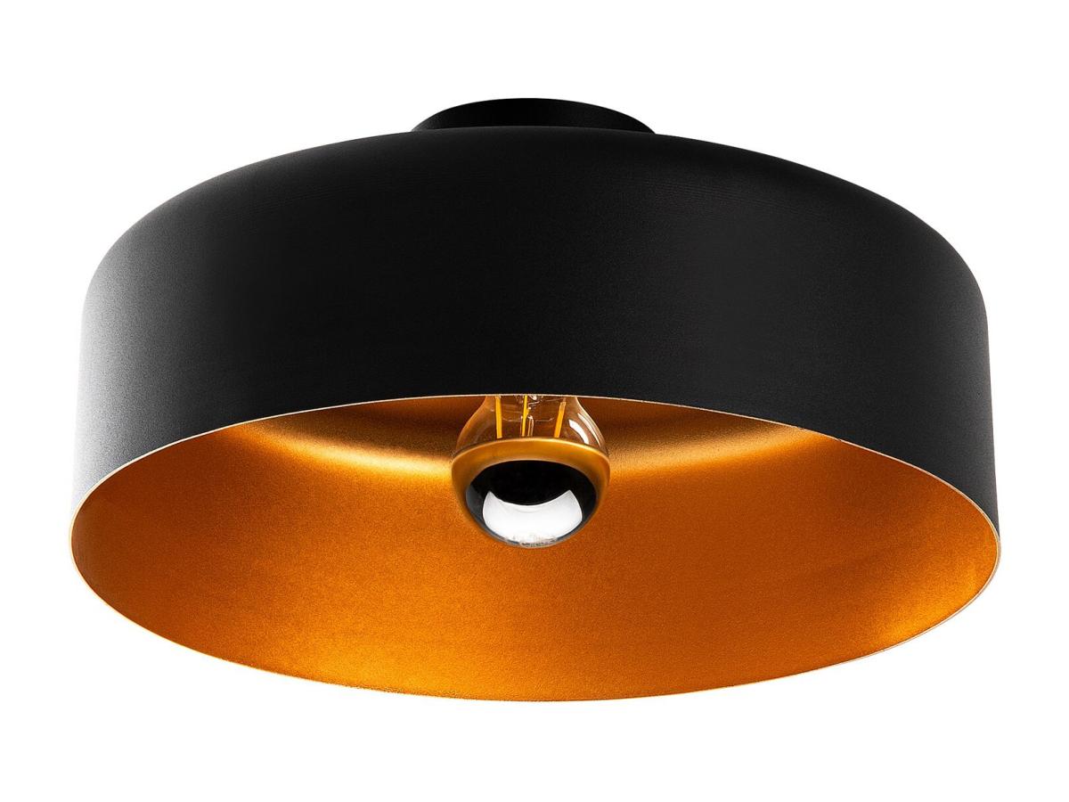 Deckenleuchte - Metall - Schwarz innen Gold - H.18 x D.35 cm - AVENO günstig online kaufen