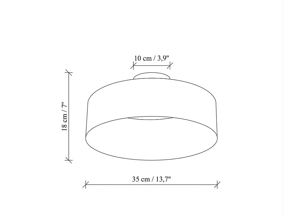 Plafonnier en métal - Noir intérieur doré - H. 18 x D. 35 cm - AVENO