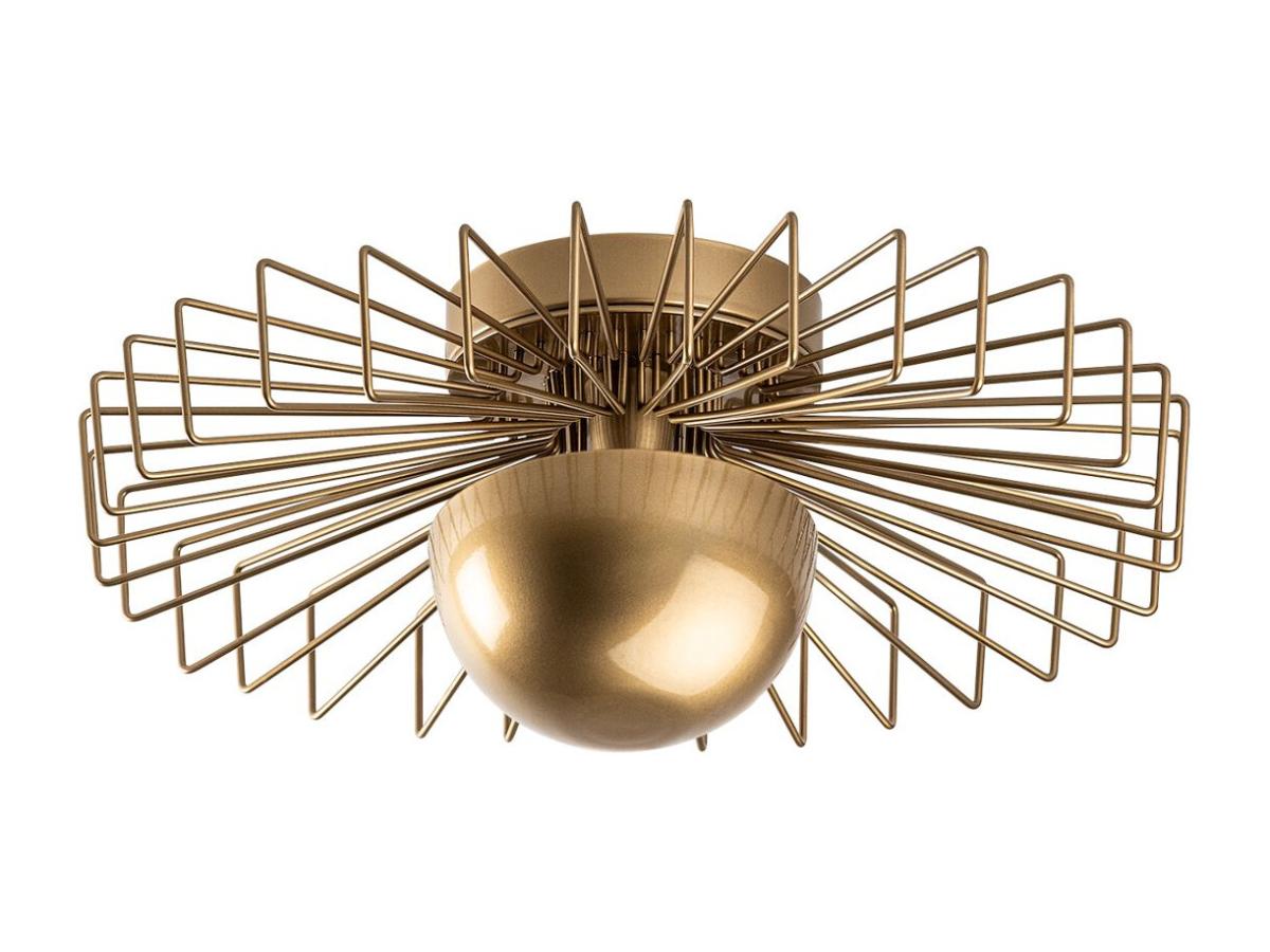 Deckenleuchte aus Drahtmetall - Goldfarben - H. 18 x Ø 45 cm - ZYMA günstig online kaufen