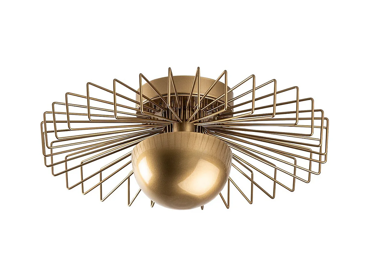 Loftslampe af metaltråd - Gylden - H. 18 x D. 45 cm - ZYMA