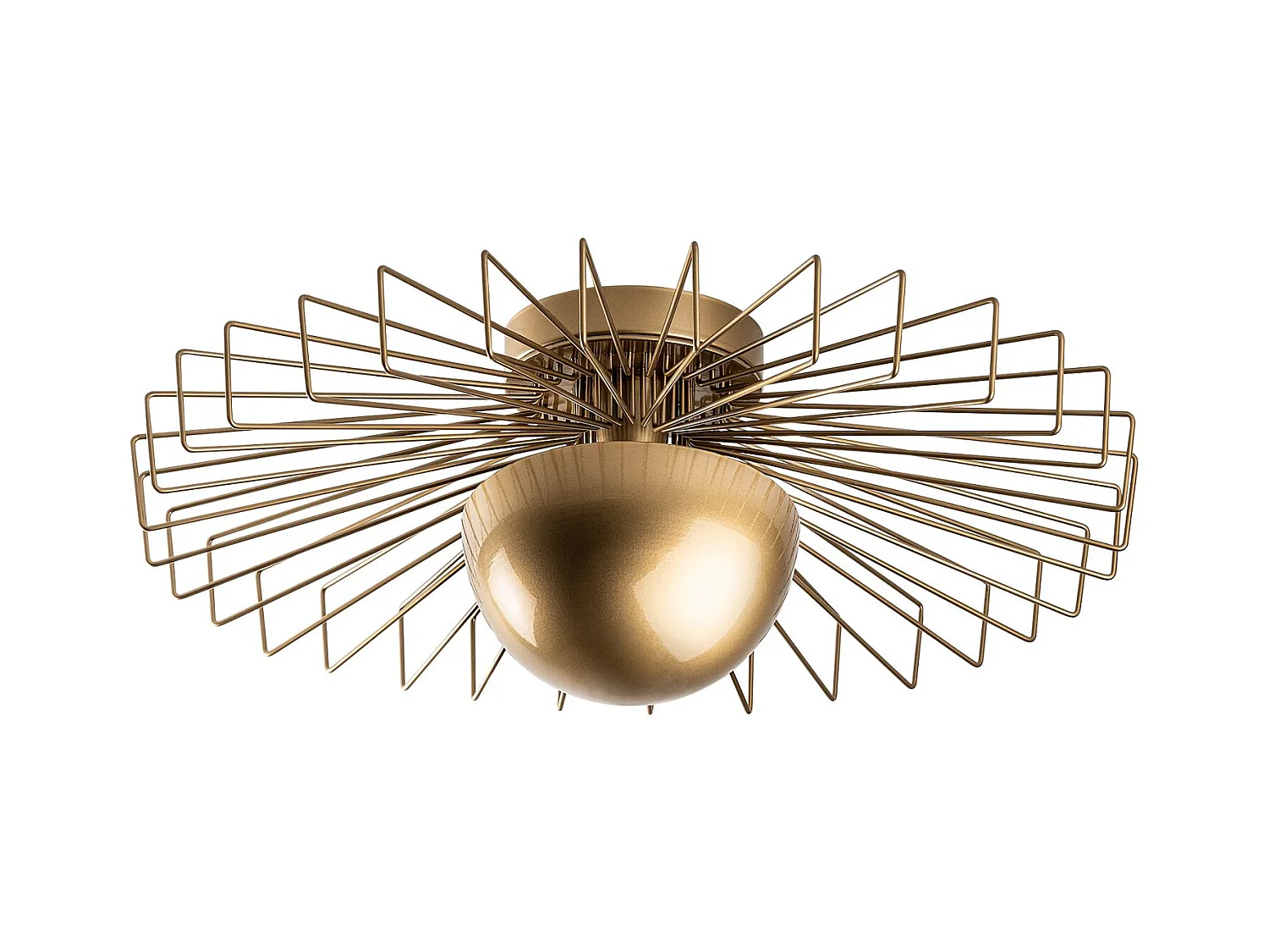 Plafonnier filaire en métal - Doré - H. 24 x D. 60 cm - ZYMA