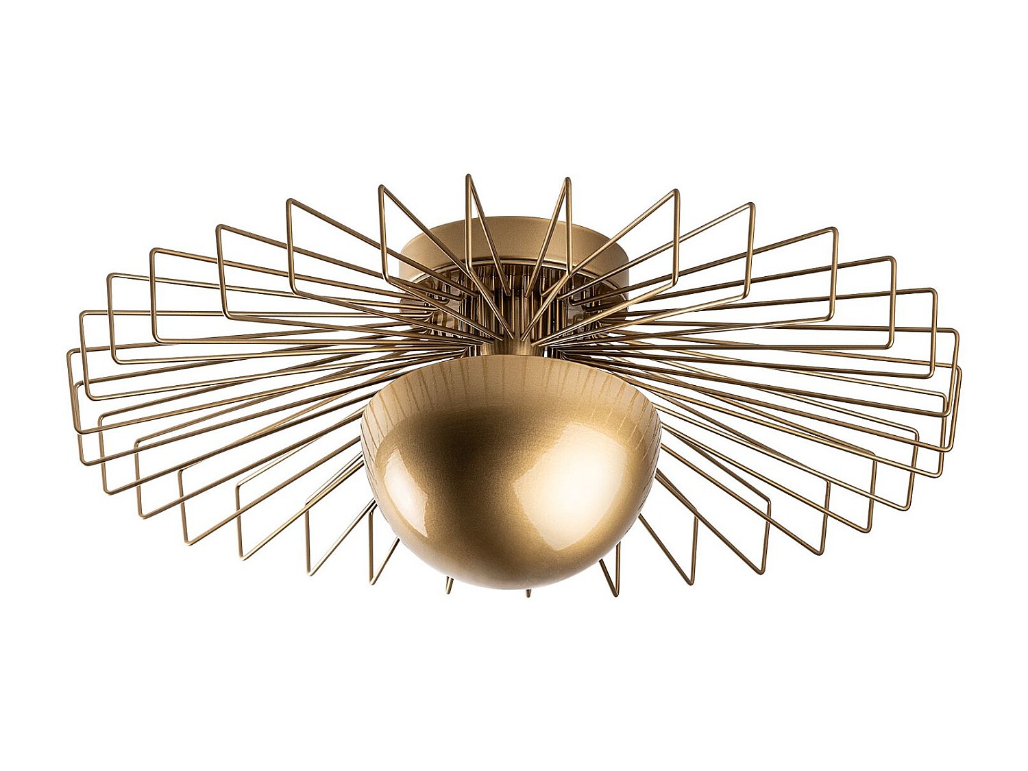 Deckenleuchte aus Drahtmetall - Goldfarben - H. 24 x Ø 60 cm - ZYMA günstig online kaufen