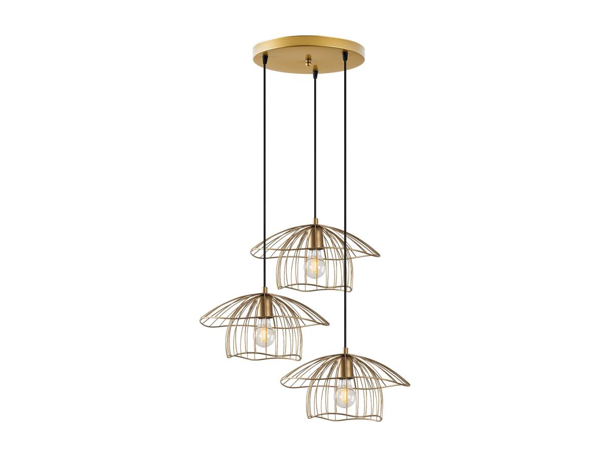 Hängeleuchte - Metall - Gold - 3 Lampenschirme - H.110 x L.68 cm - LOREVI günstig online kaufen