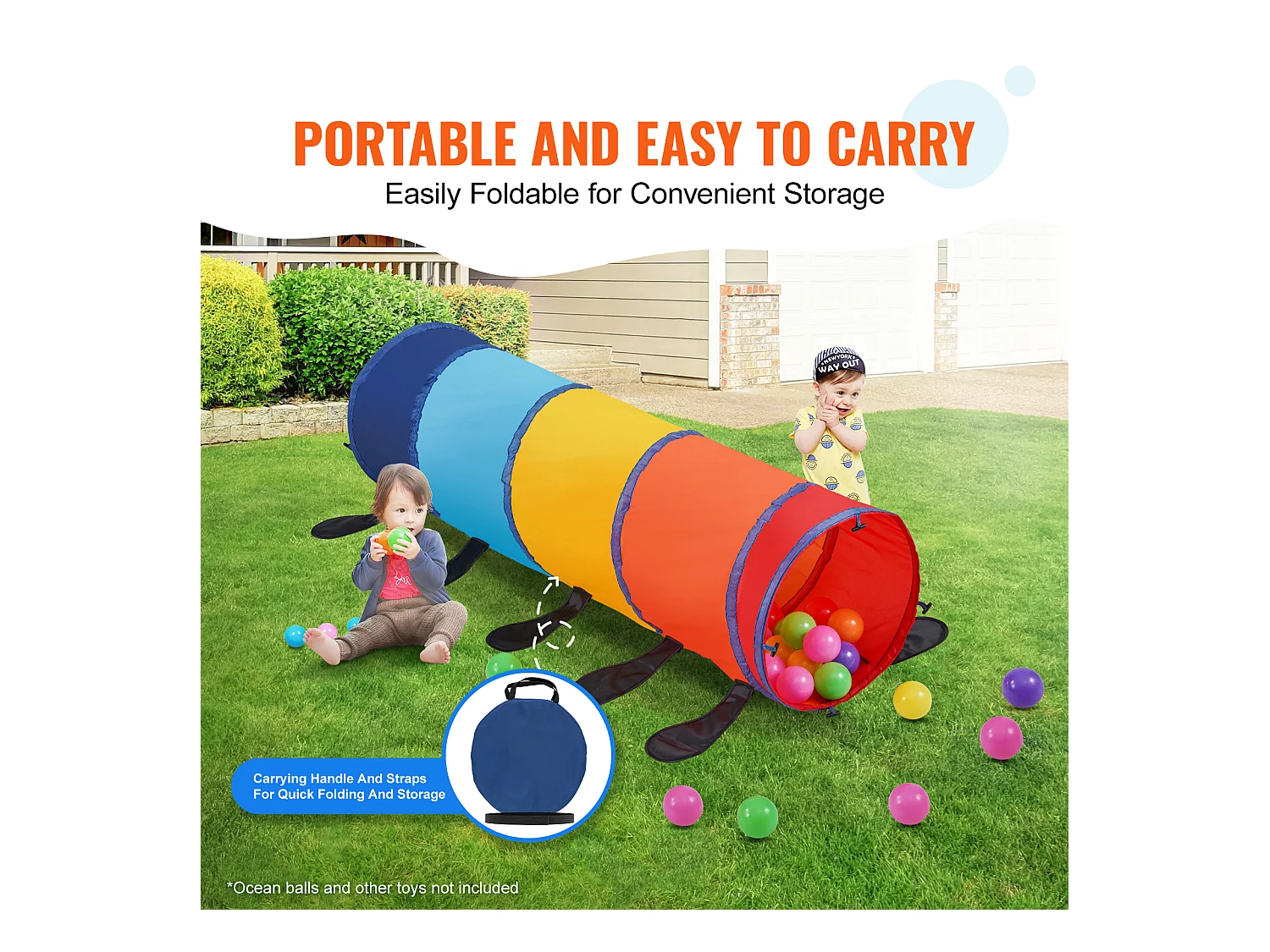 Tente SucceBuy, Tunnel d'Escalade pour Chenilles, Jouet pour Tout-Petits/Animaux de Compagnie, avec Étui, Intérieur/Extérieur