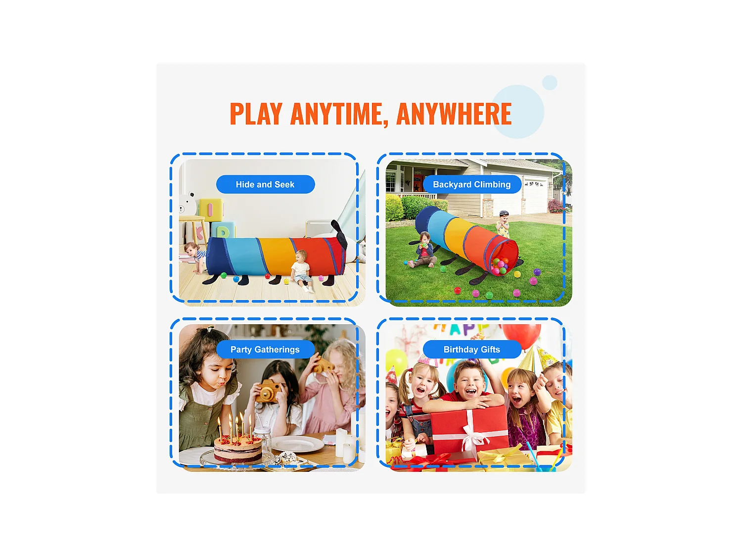 Tente SucceBuy, Tunnel d'Escalade pour Chenilles, Jouet pour Tout-Petits/Animaux de Compagnie, avec Étui, Intérieur/Extérieur