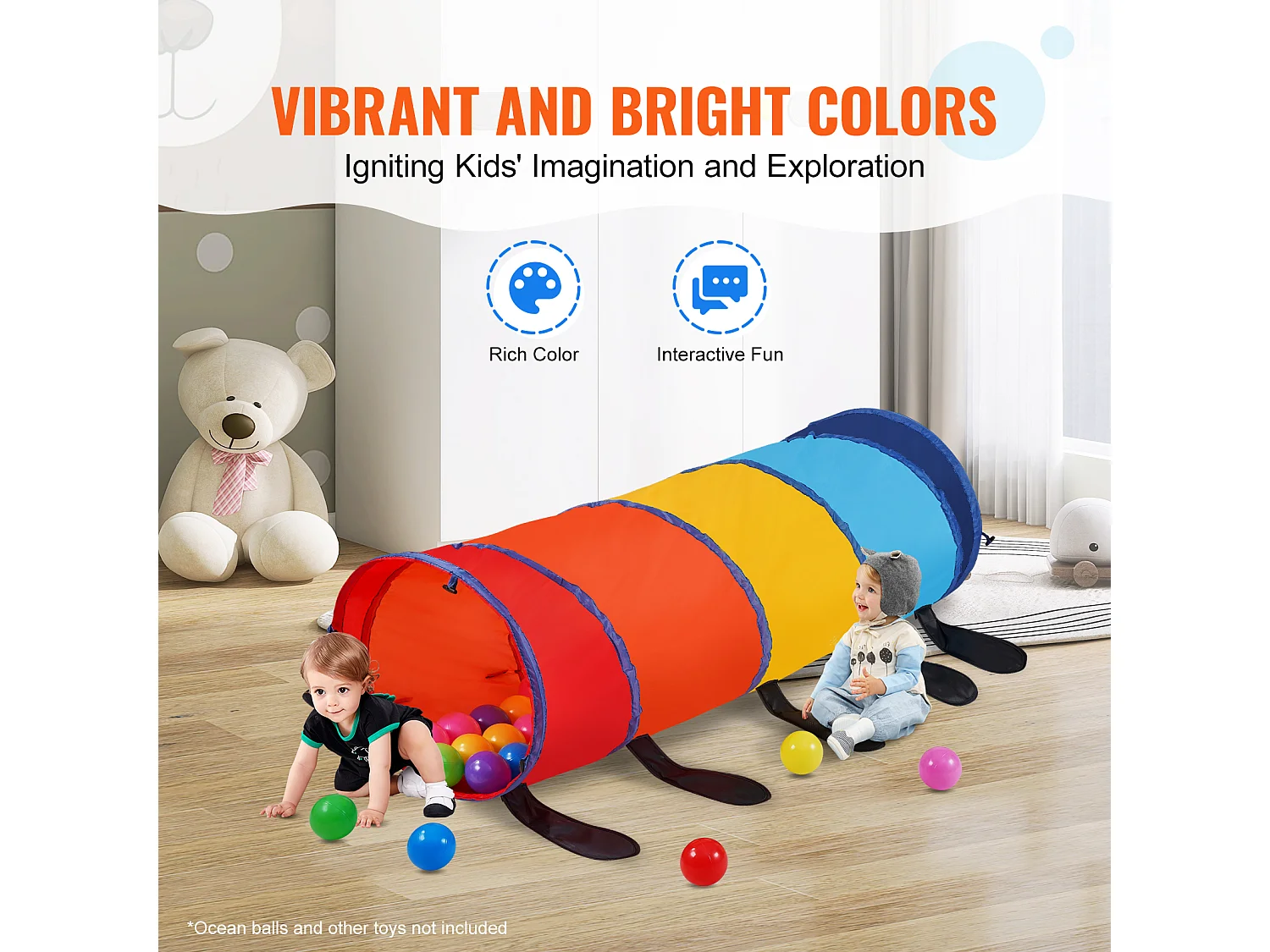 Tente SucceBuy, Tunnel d'Escalade pour Chenilles, Jouet pour Tout-Petits/Animaux de Compagnie, avec Étui, Intérieur/Extérieur