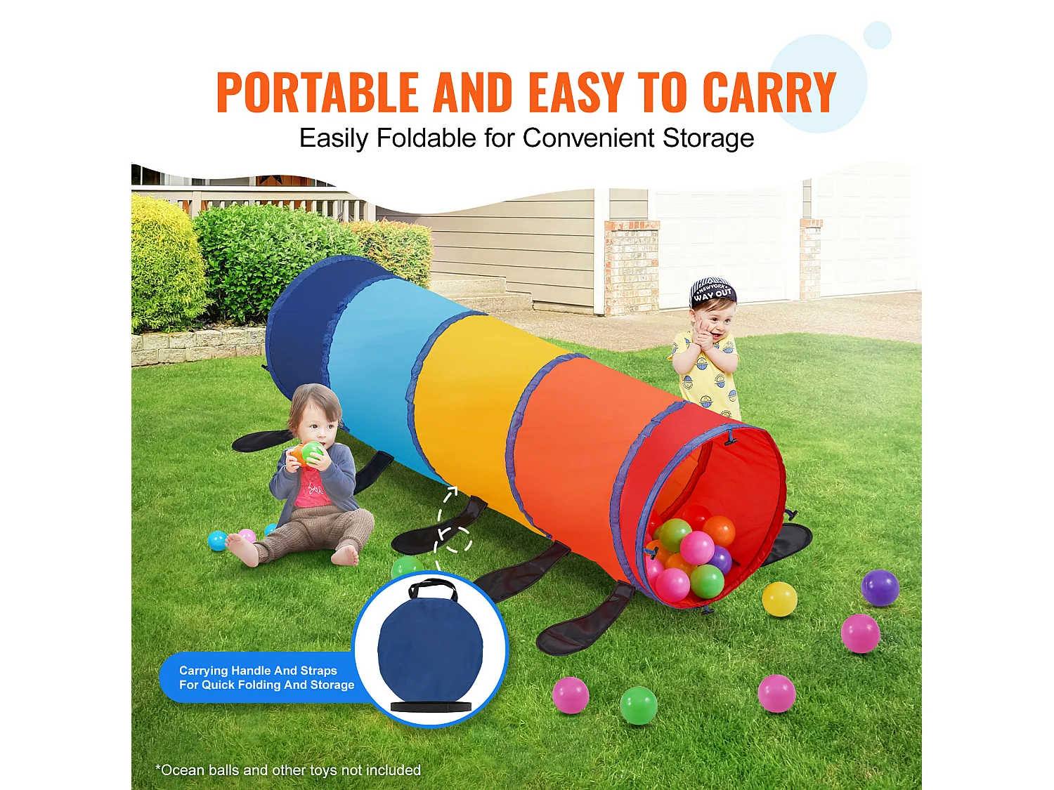 Tente SucceBuy, Tunnel d'Escalade pour Chenilles, Jouet pour Tout-Petits/Animaux de Compagnie, avec Étui, Intérieur/Extérieur