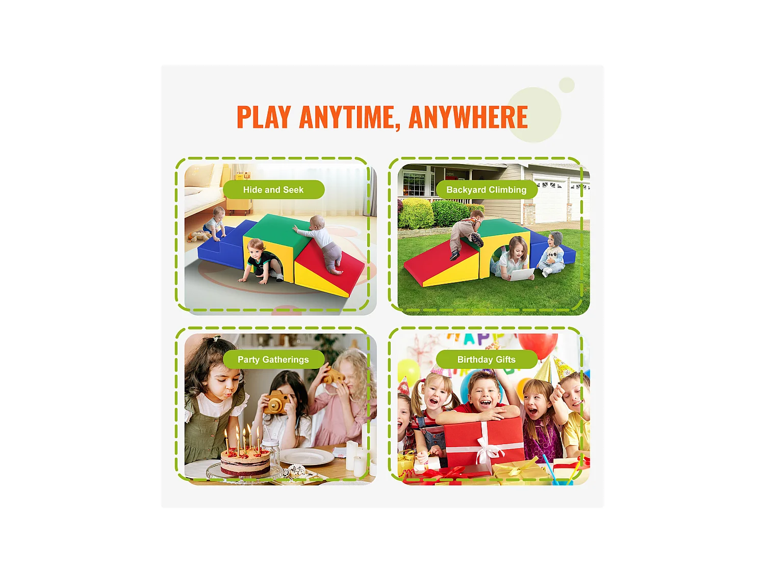 Grimpeur SucceBuy Ensemble de Jeu pour Tout-Petits Single Tunnel Climber, Blocs D'Escalade en Mousse avec Escaliers et Rampe