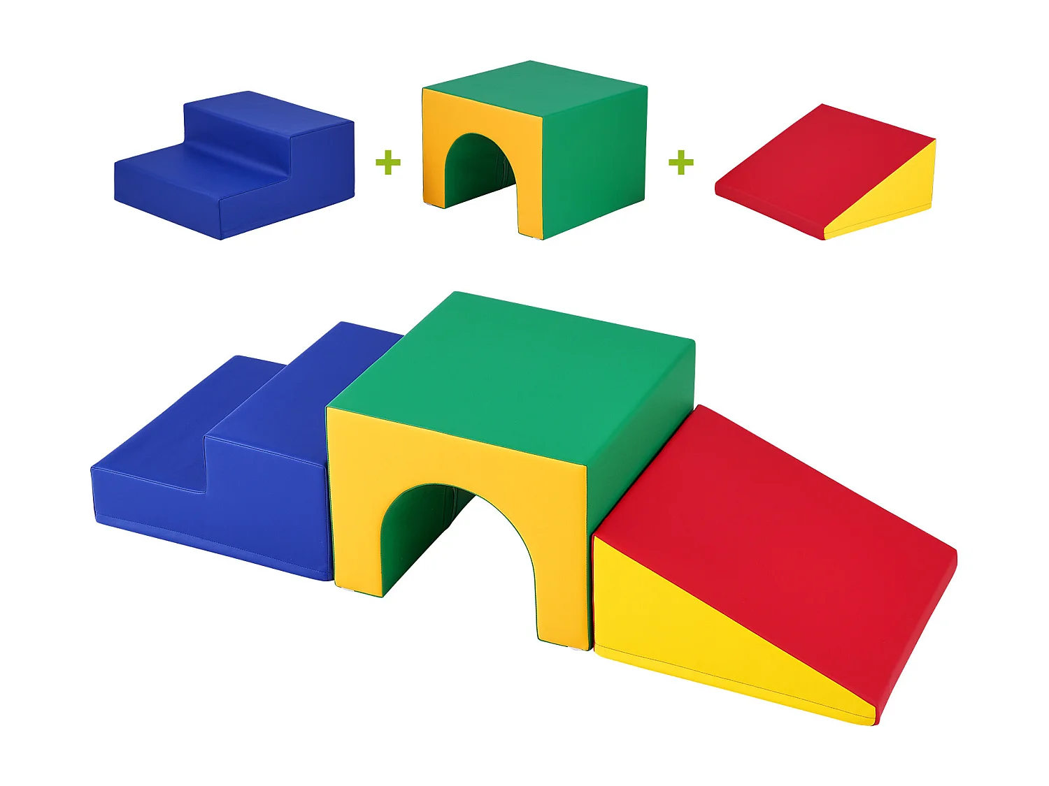 Grimpeur SucceBuy Ensemble de Jeu pour Tout-Petits Single Tunnel Climber, Blocs D'Escalade en Mousse avec Escaliers et Rampe