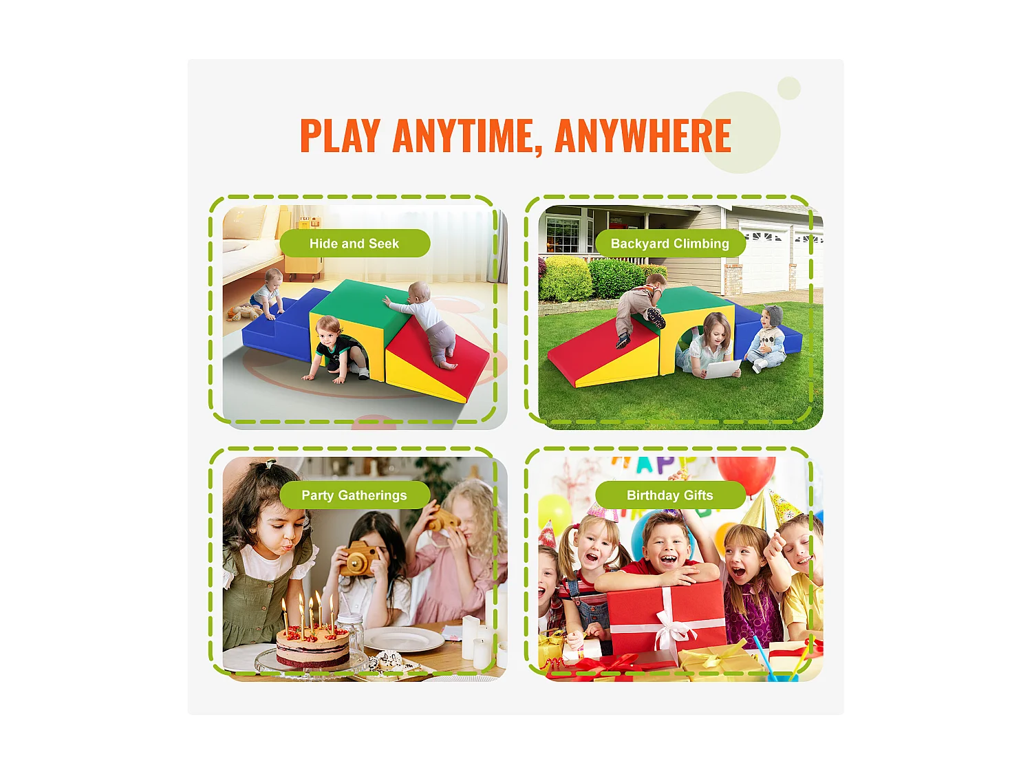 Grimpeur SucceBuy Ensemble de Jeu pour Tout-Petits Single Tunnel Climber, Blocs D'Escalade en Mousse avec Escaliers et Rampe